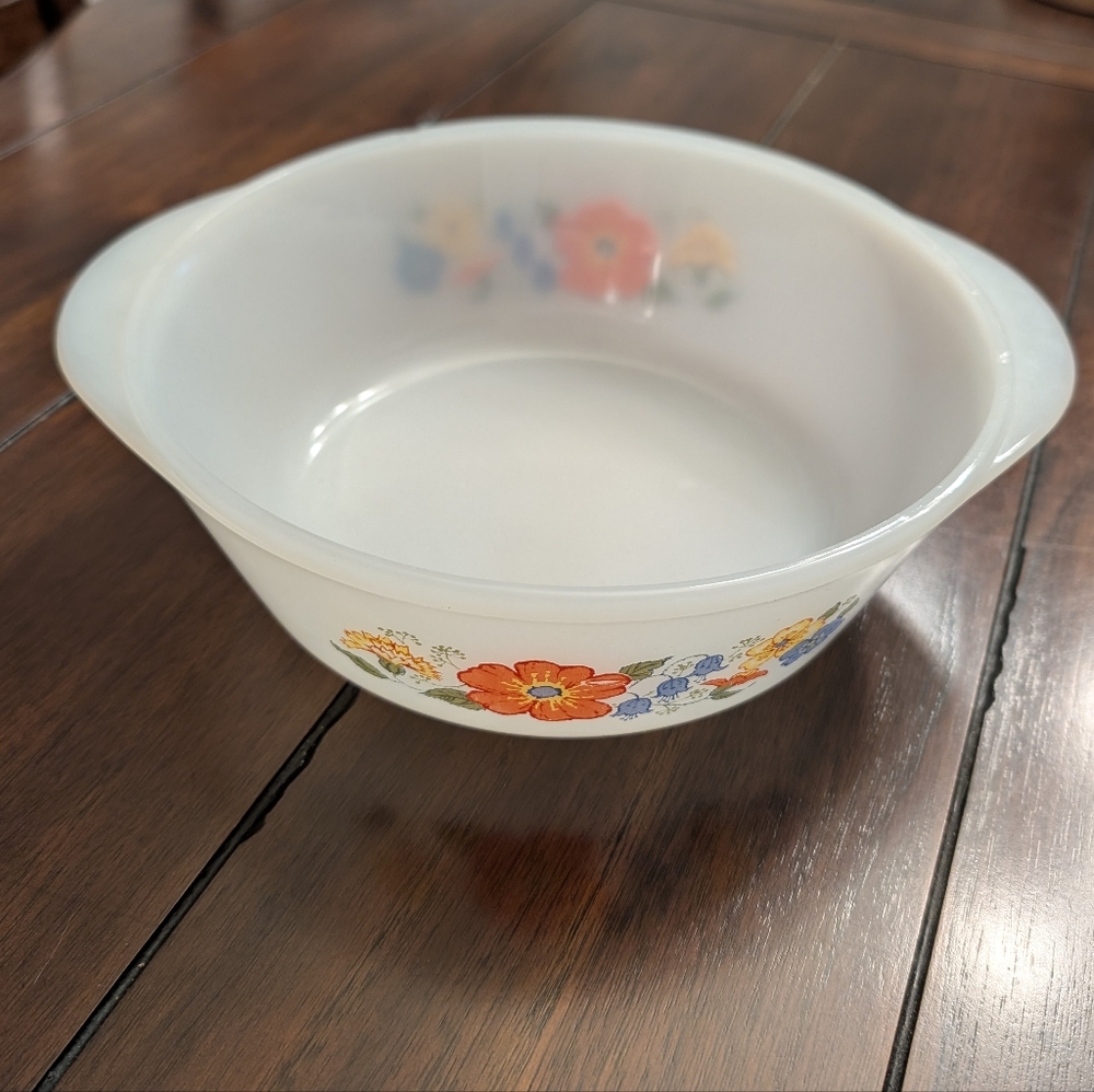 Vintage Floral Glasbake 2Qt Dish
